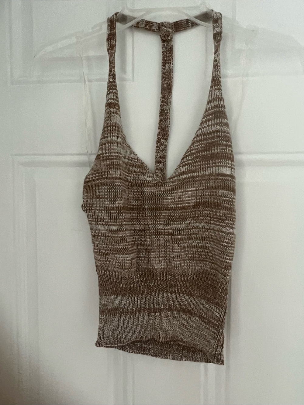Sans Souci Tan Crochet Tank Top Women's  Cropped Size M NWT #729
